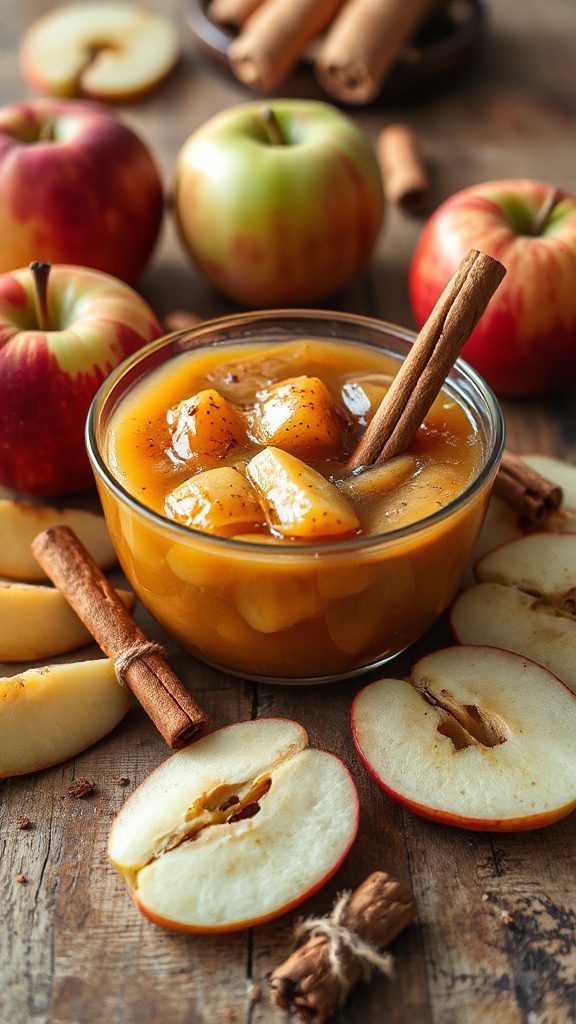 warm apple cinnamon compote