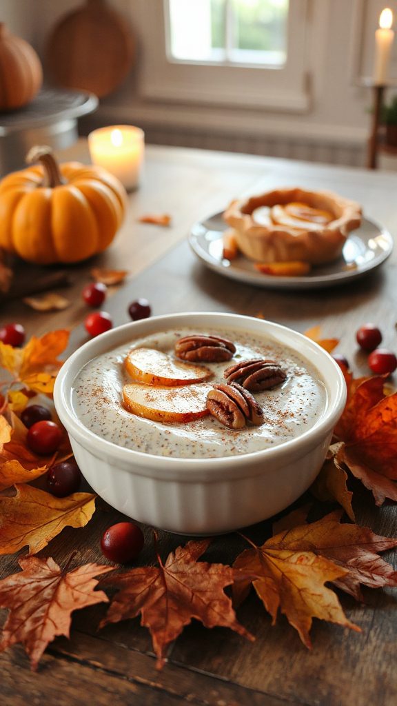 warm apple cinnamon pudding