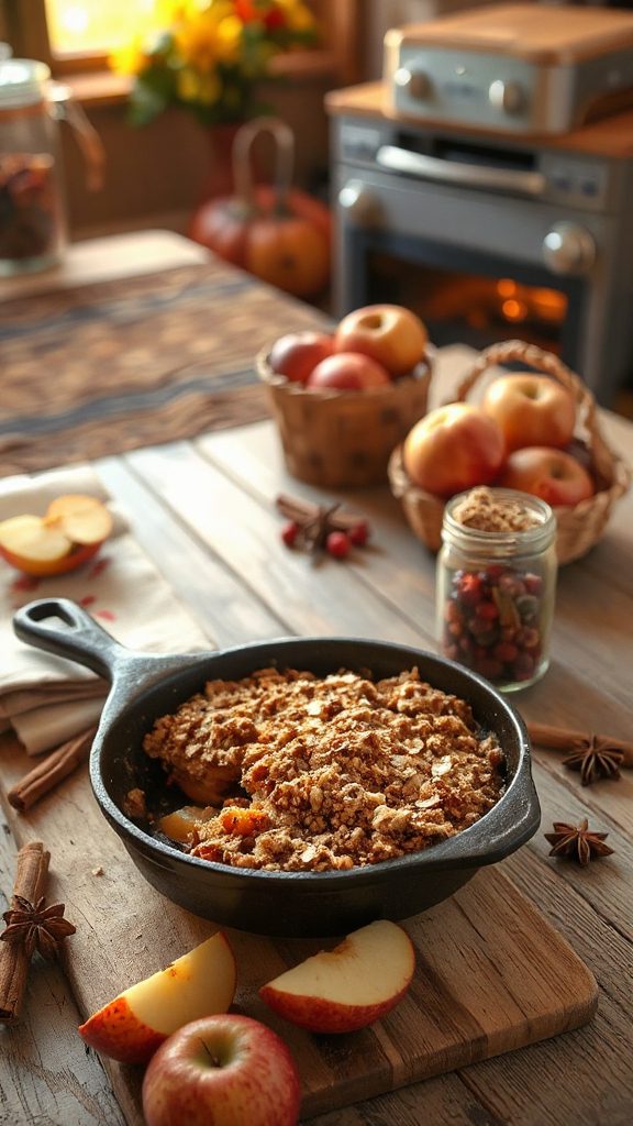 warm apple crisp dessert