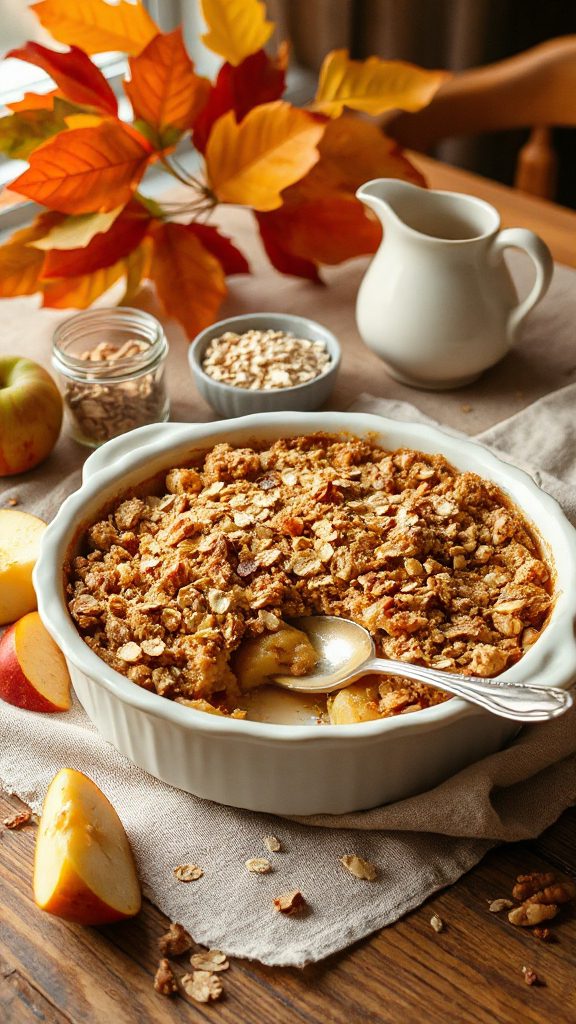 warm apple crisp dessert