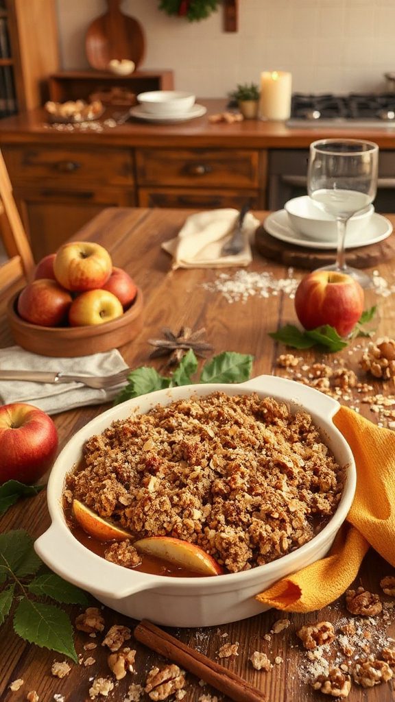 warm apple crisp dessert