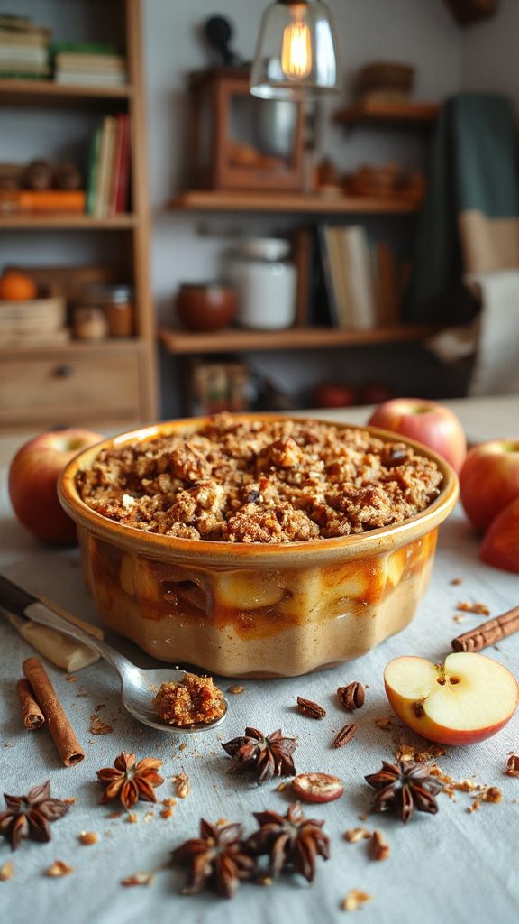 warm apple oat dessert
