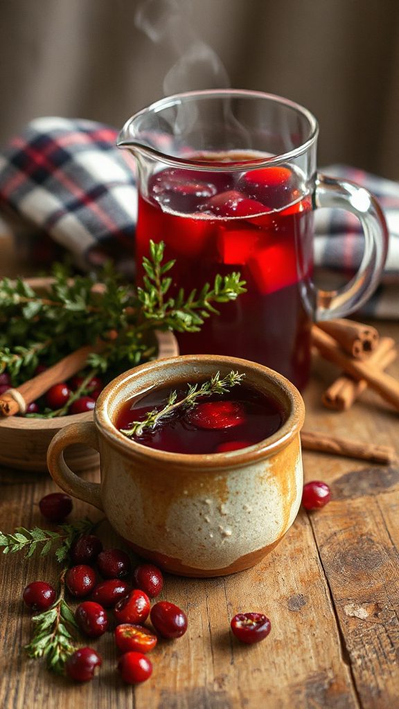 warm aromatic cranberry cider