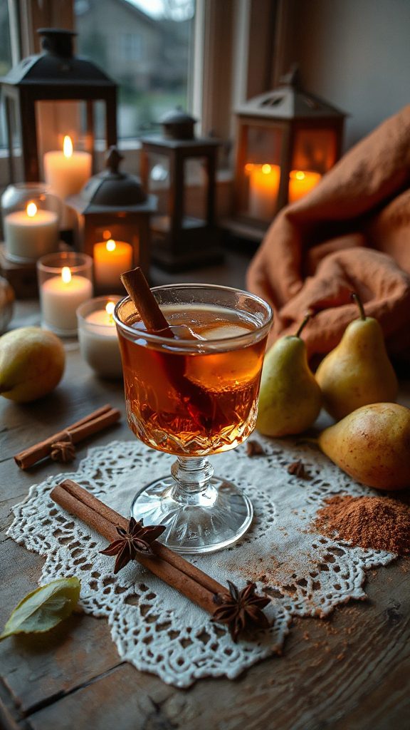 warm aromatic pear cocktail