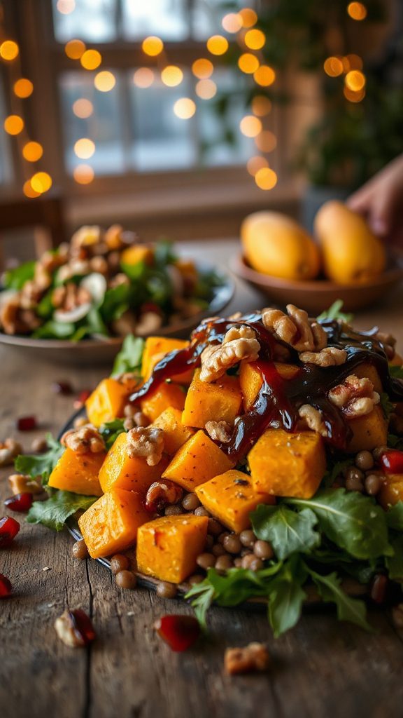 warm autumn lentil salad