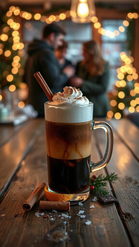 warm chocolate mint irish coffee