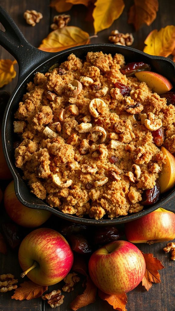 warm date apple crumble