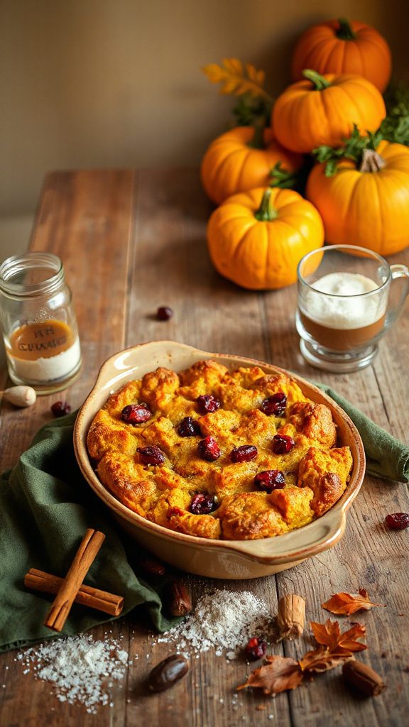 warm pumpkin cranberry dessert