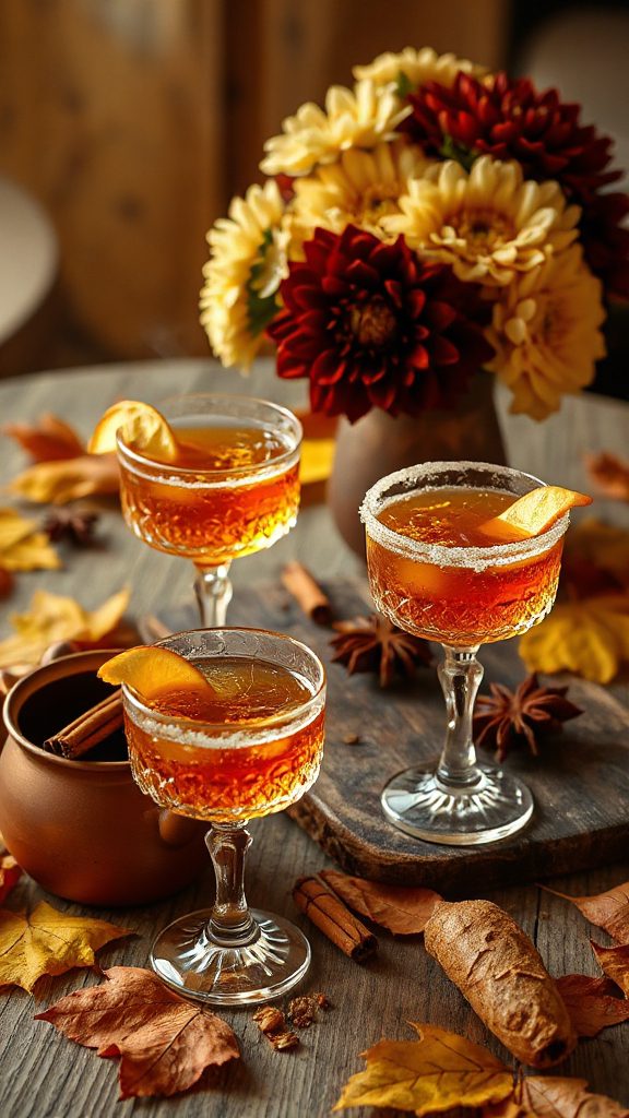 warm saffron whiskey cocktail