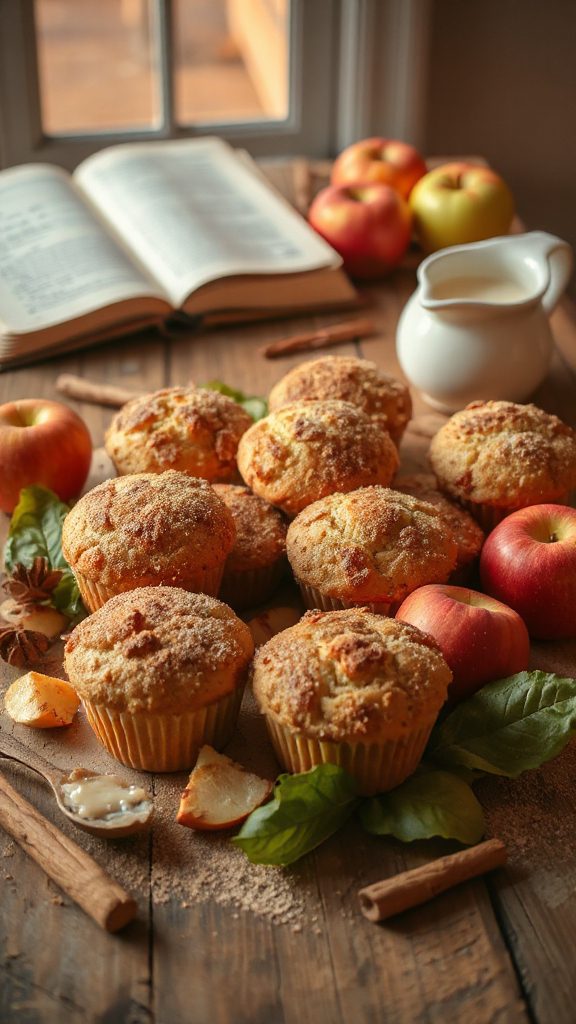 warm spiced apple muffins