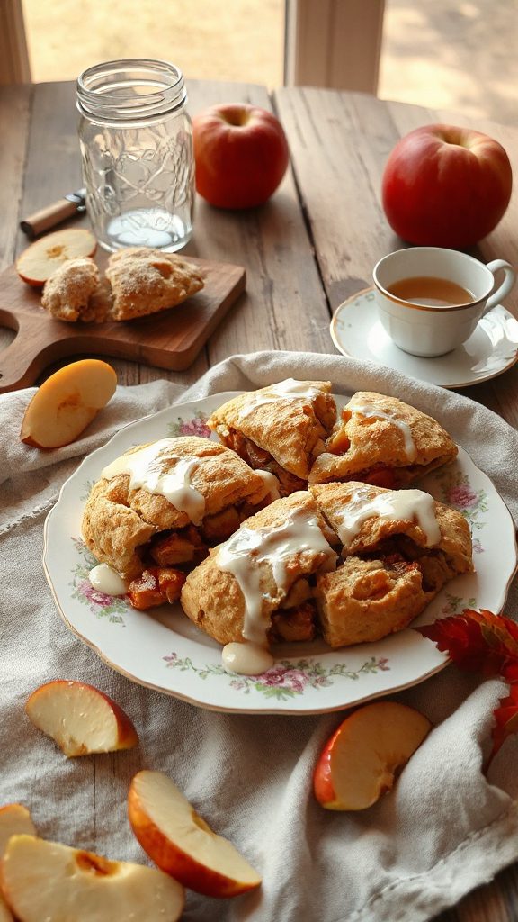 warm spiced apple scones