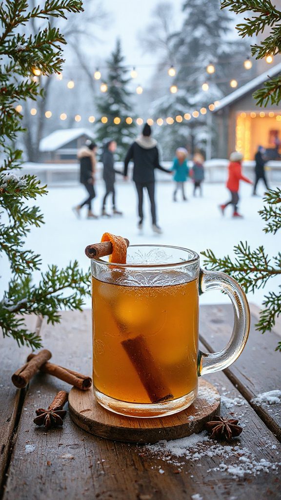 warm spiced bourbon apple cider