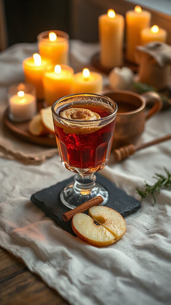 warm spiced bourbon apple cocktail
