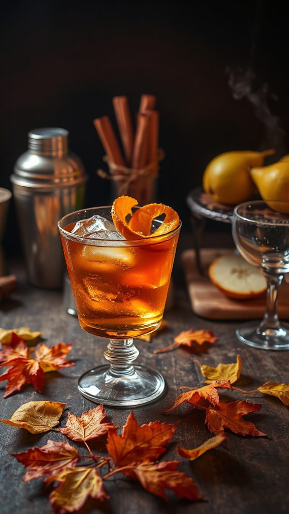 warm spiced bourbon cocktail