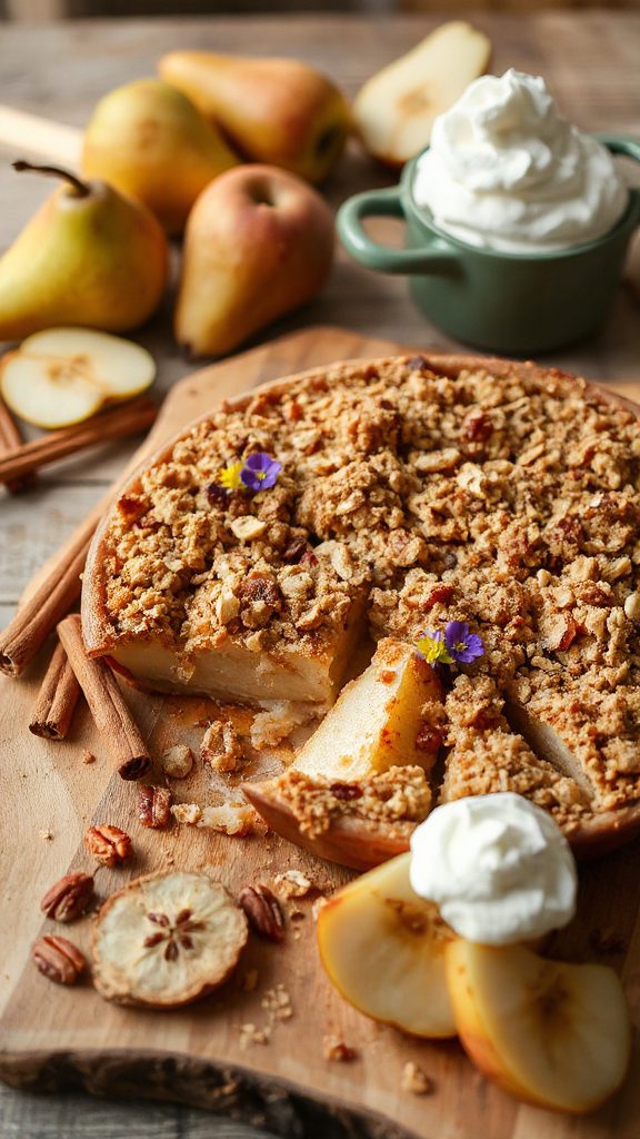 warm spiced pear dessert