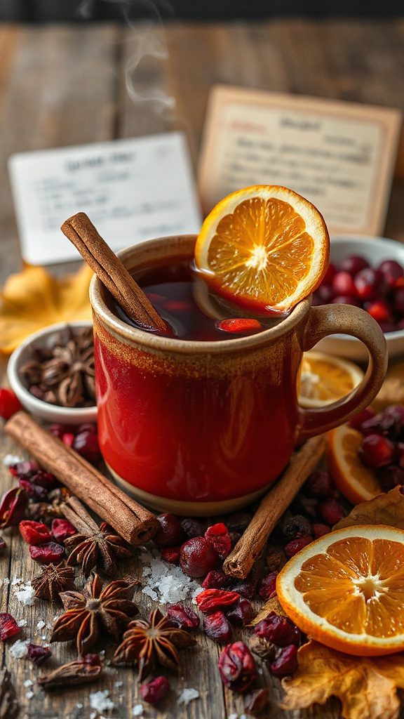 warm vanilla hibiscus cider