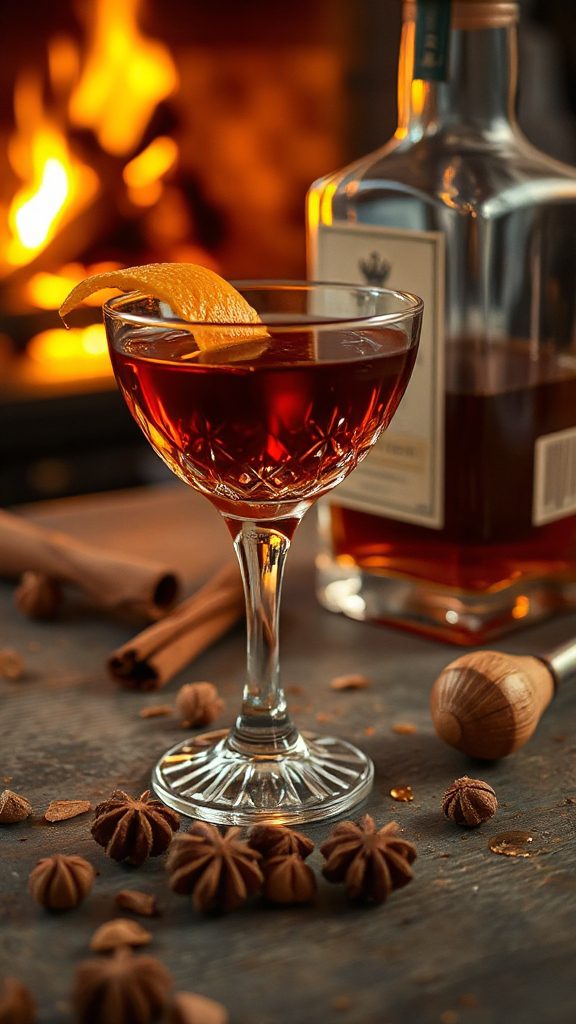 warming maple manhattan cocktail