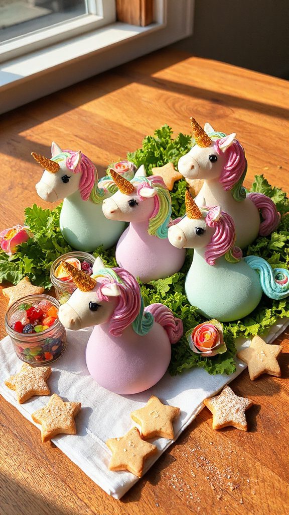 whimsical colorful unicorn cake