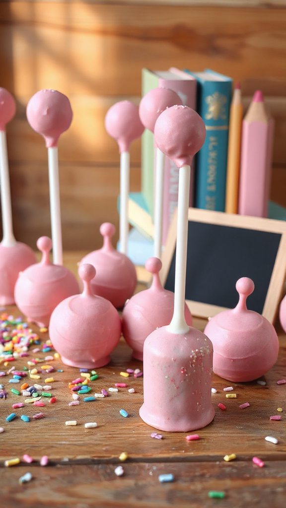 whimsical eraser cake pops