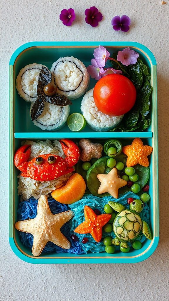 whimsical ocean themed bento