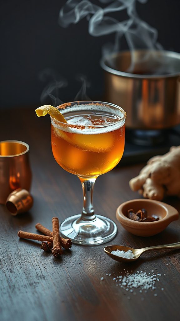 whiskey sour with maple ginger