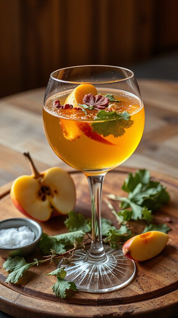 whisky cocktail with wood sorrel