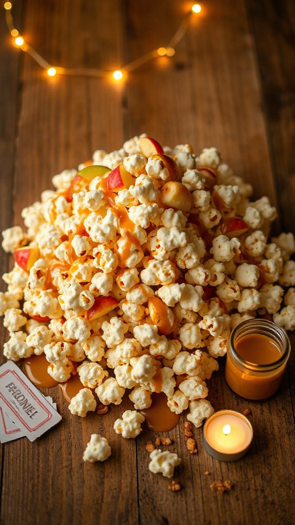 white chocolate caramel apple popcorn