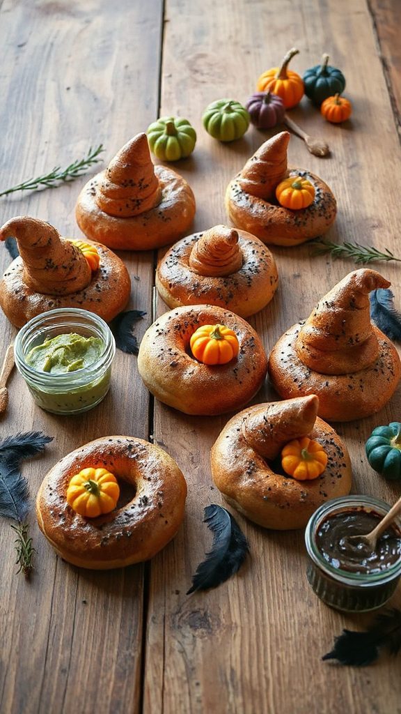 witch hat themed bagels
