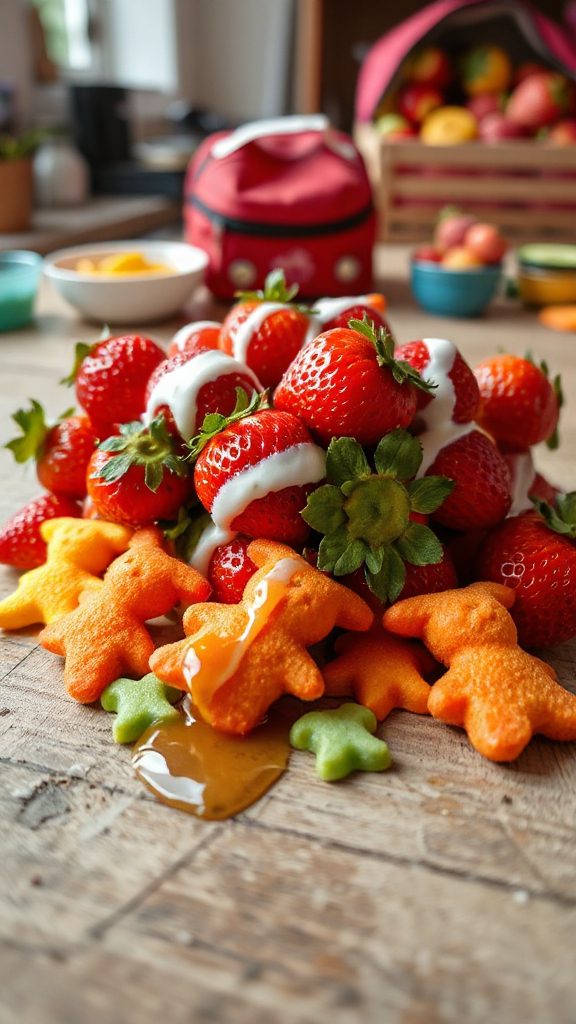 yogurt dipped strawberry snack yogurt dipped strawberry snack