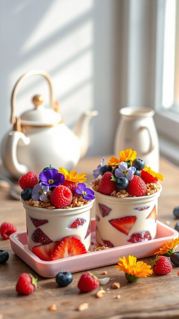 yogurt fruit cake parfaits