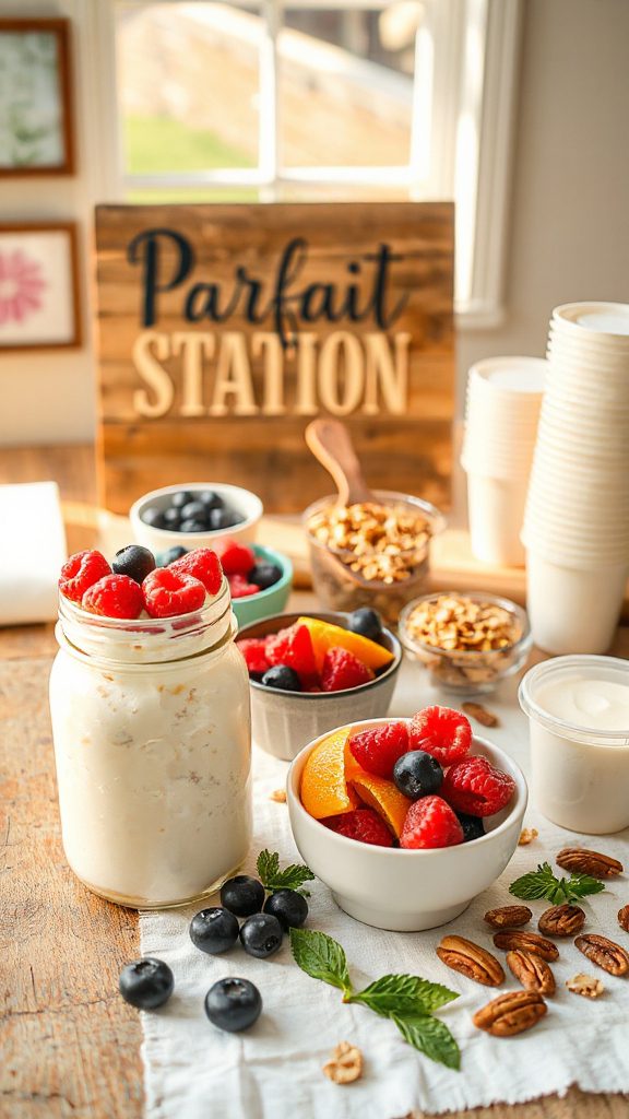yogurt parfait assembly station