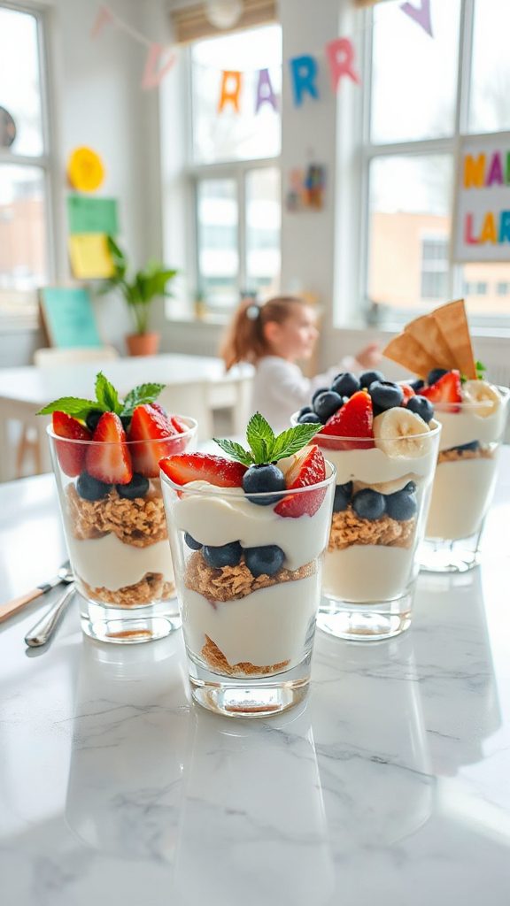 yogurt parfaits with fruits