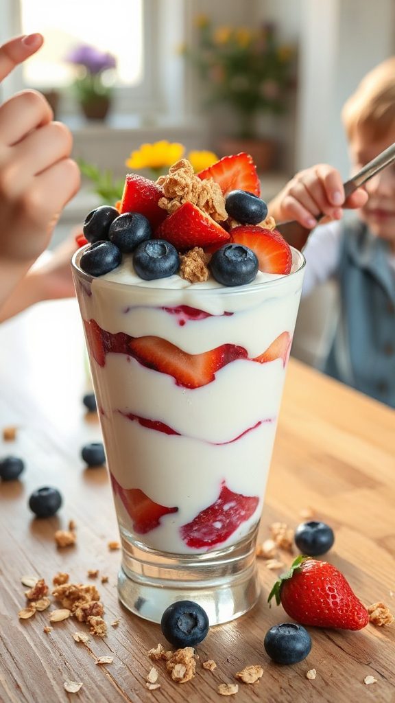 yogurt parfaits with toppings