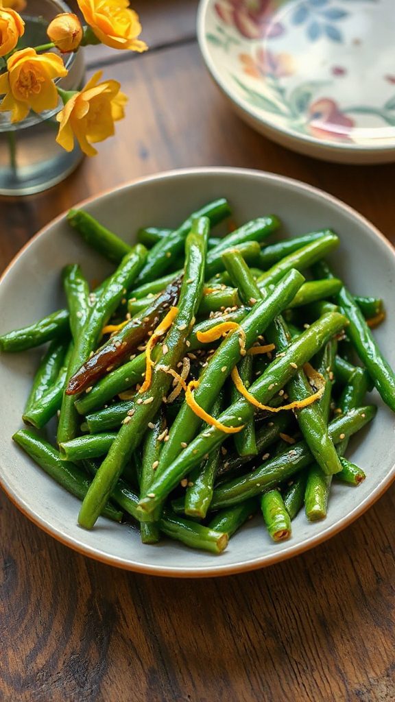 yuzu soy sauce green beans