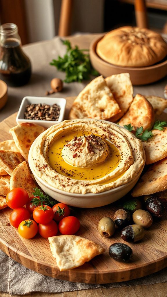 za atar hummus with pita za atar hummus with pita