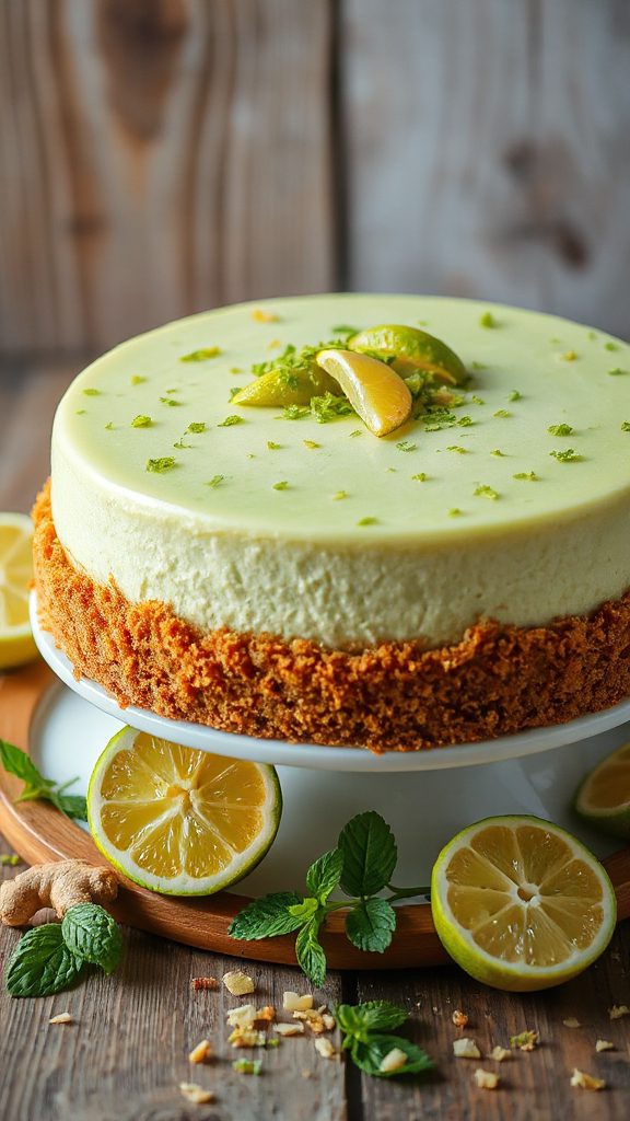 zesty cheesecake with ginger crust