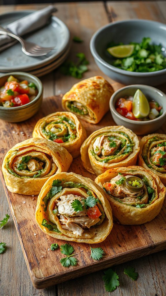 zesty chicken tortilla rolls
