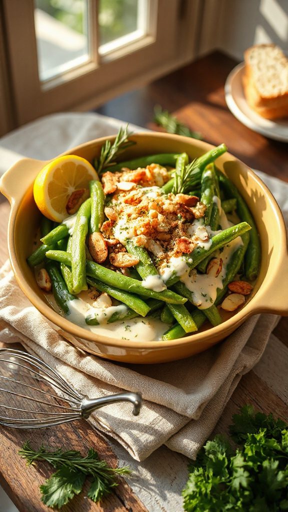 zesty herbed green bean casserole