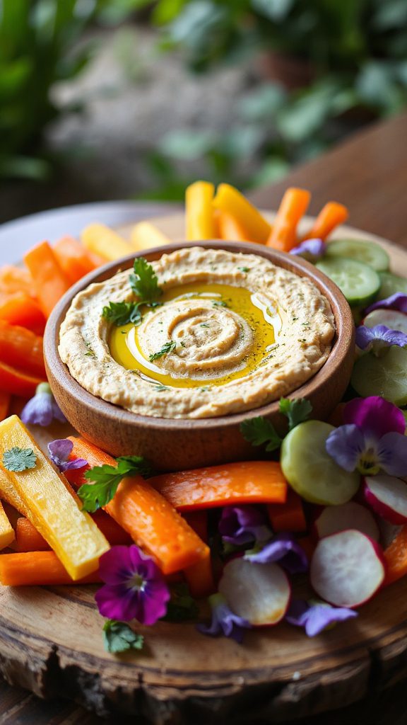 zesty hummus fresh veggies