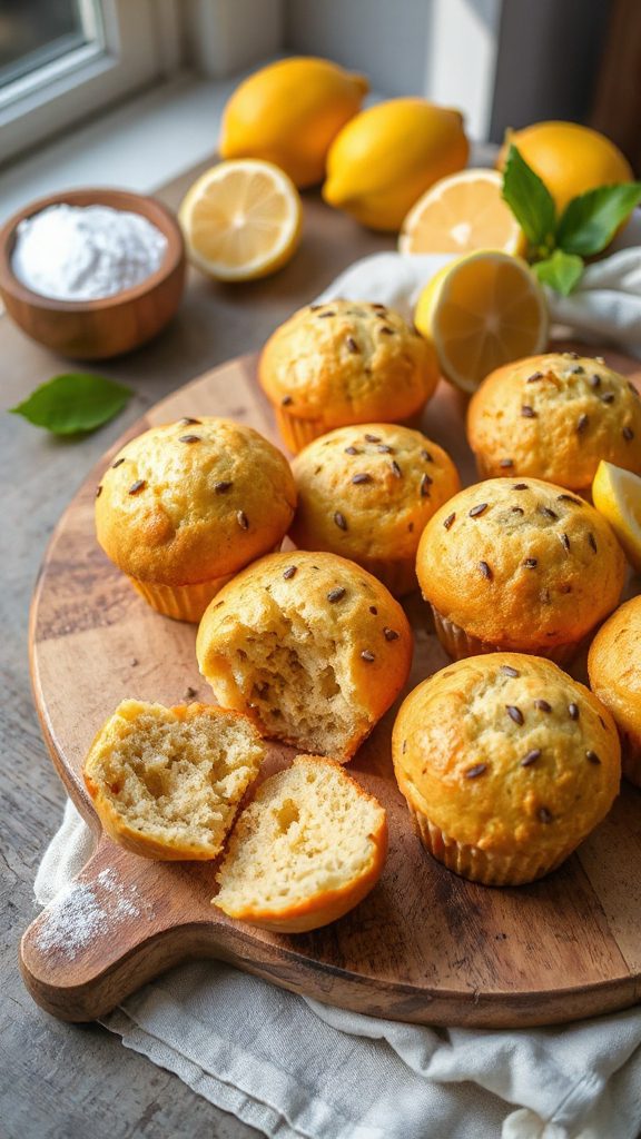 zesty lemon poppy muffins