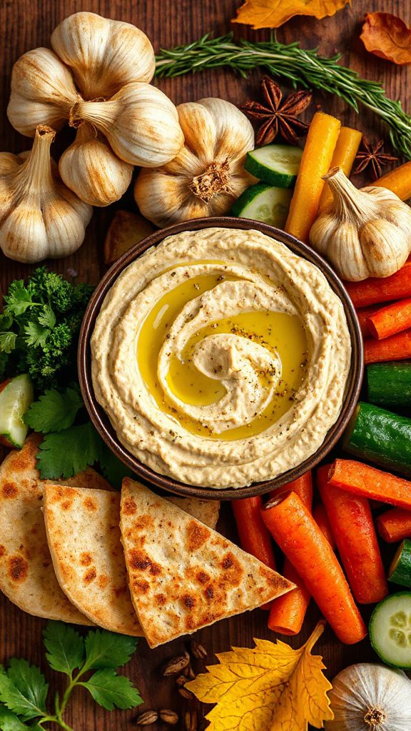 zesty roasted garlic hummus