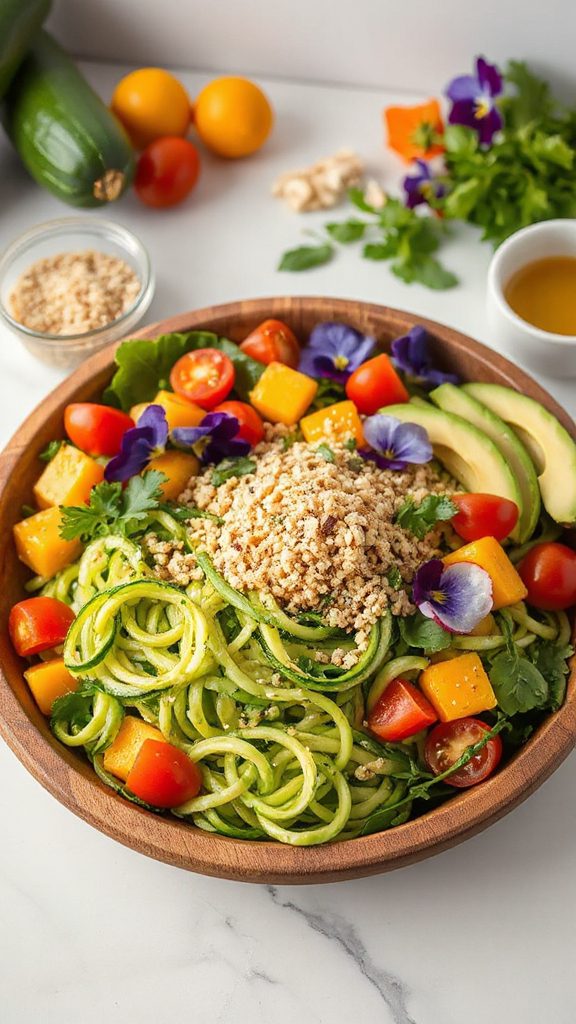 zucchini noodle quinoa salad