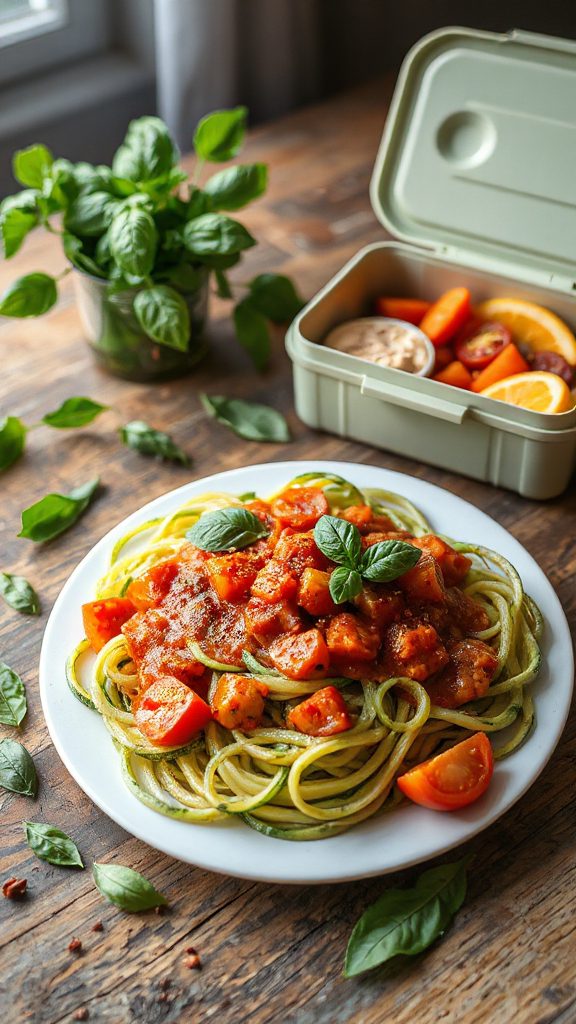 zucchini noodles with tomato sauce