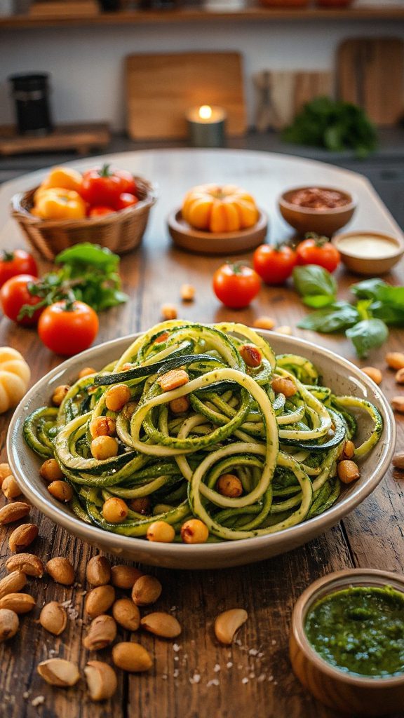 zucchini pesto chickpeas nutritious