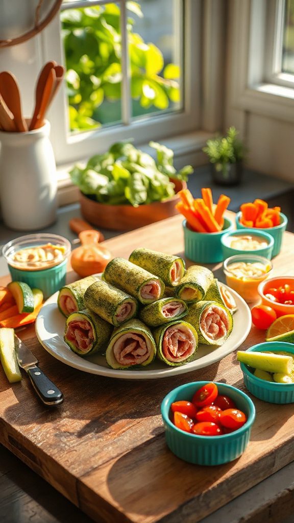 zucchini turkey cheese rolls zucchini turkey cheese rolls