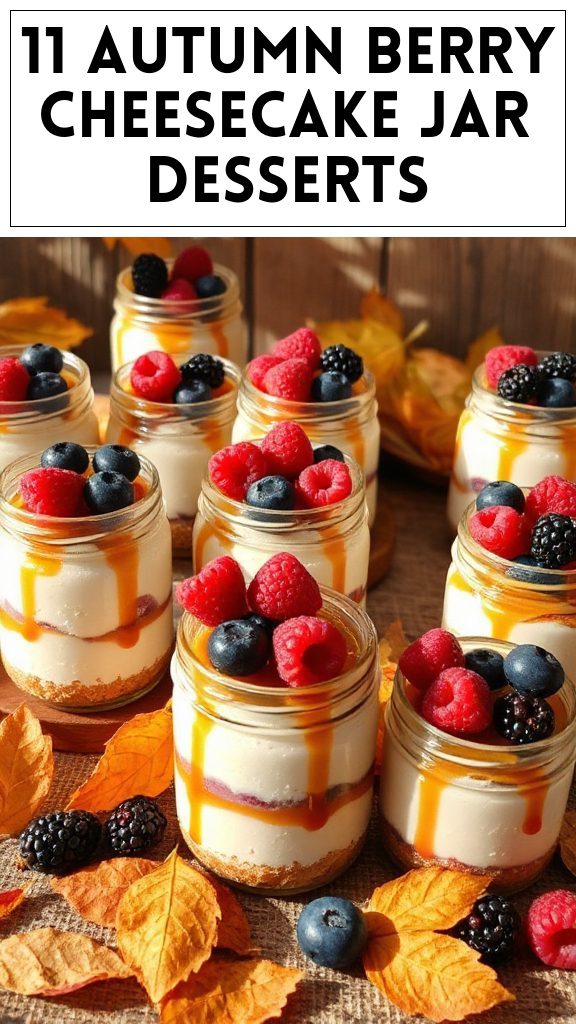 11 Autumn Berry Cheesecake Jar Desserts