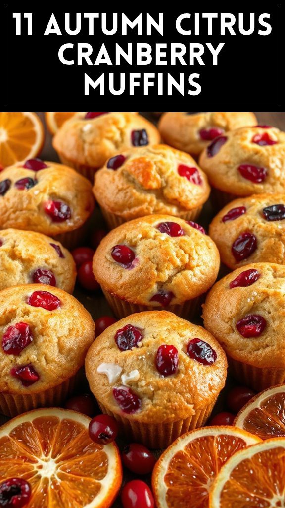 11 Autumn Citrus Cranberry Muffins