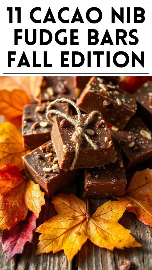 11 Cacao Nib Fudge Bars Fall Edition