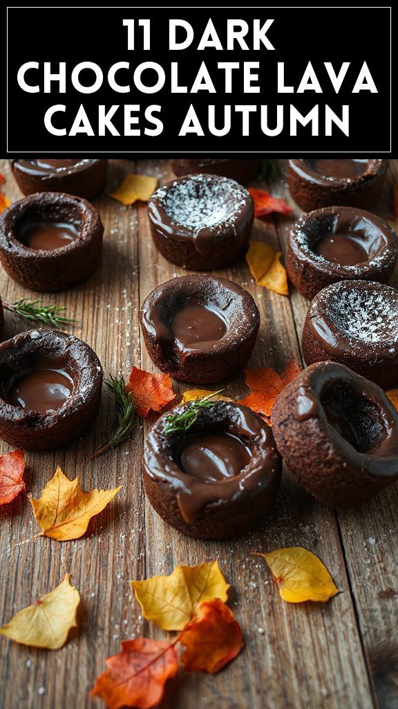 11 Dark Chocolate Lava Cakes Autumn