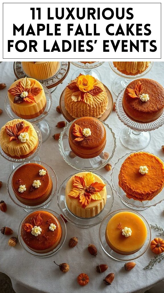 11 Luxurious Maple Fall Cakes for Ladies’ Events